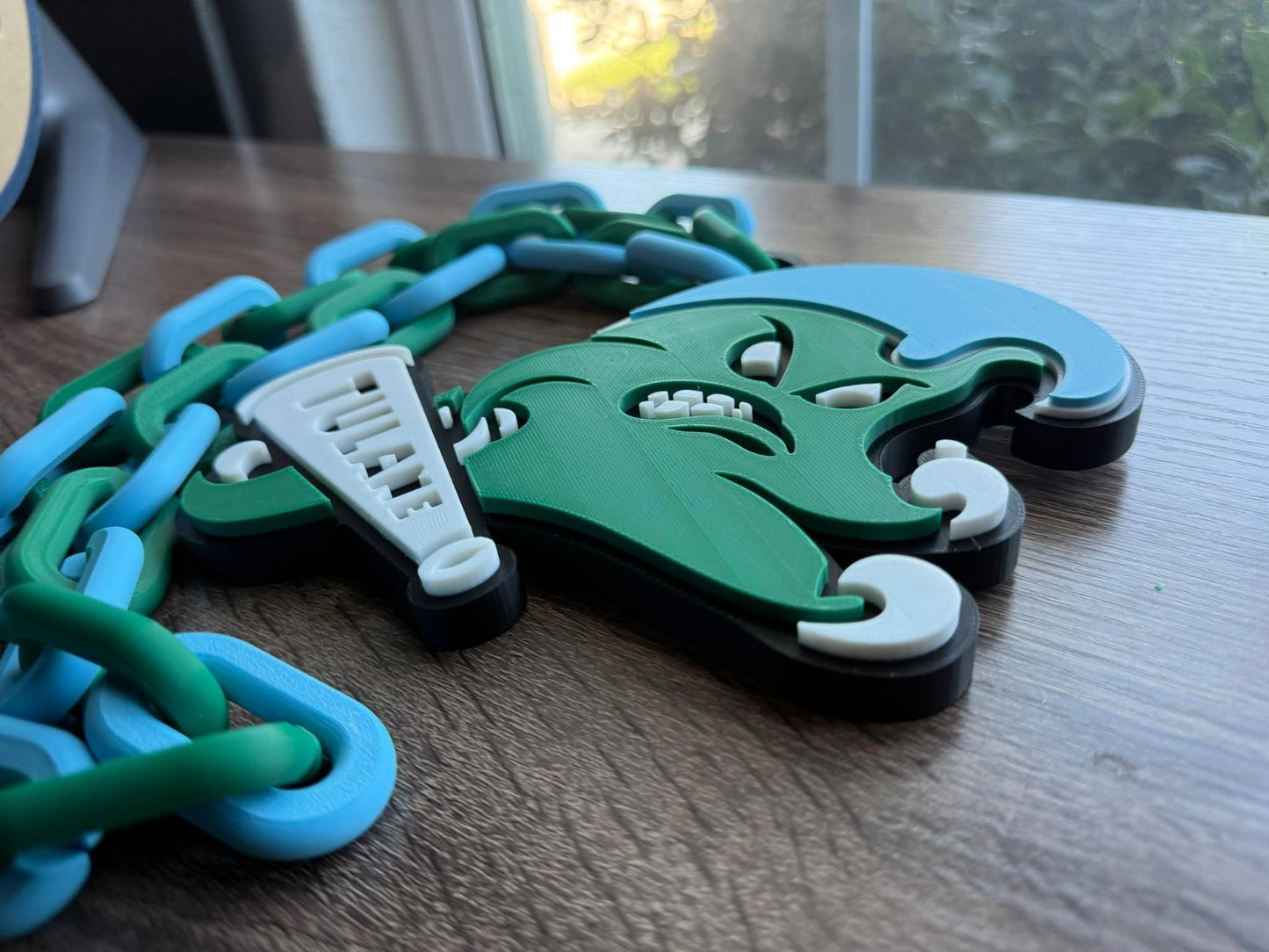 Tulane Green Wave Oversized Necklace, Hype Chain [Made To Order]