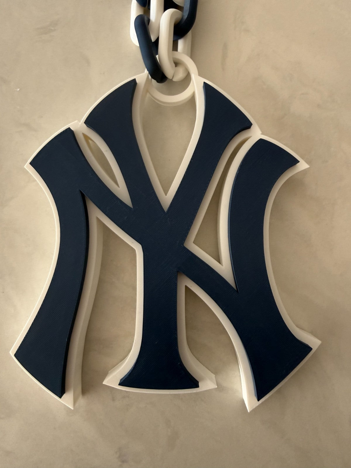 New York Yankees Oversized Necklace, Logo Pendant Handmade 3D Printed