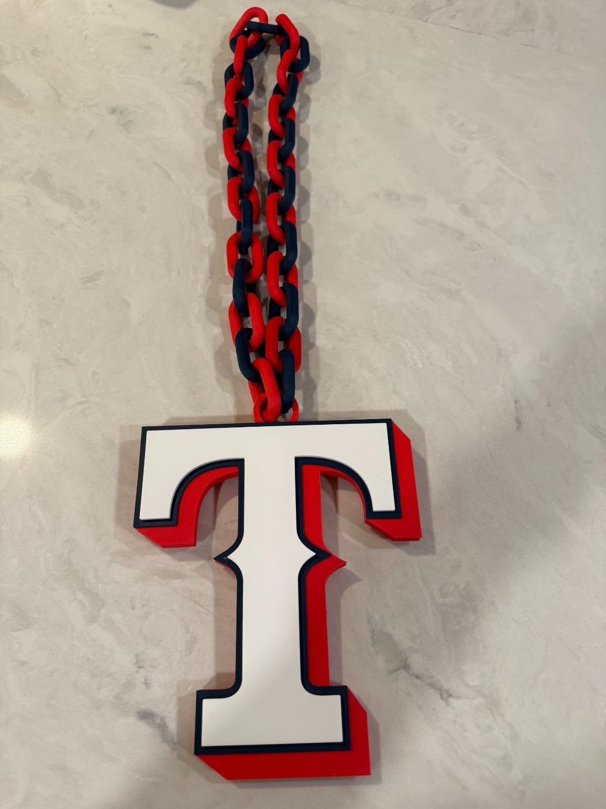 Texas Rangers Oversized Turnover Chain Necklace Pendant HandMade 3D Printed