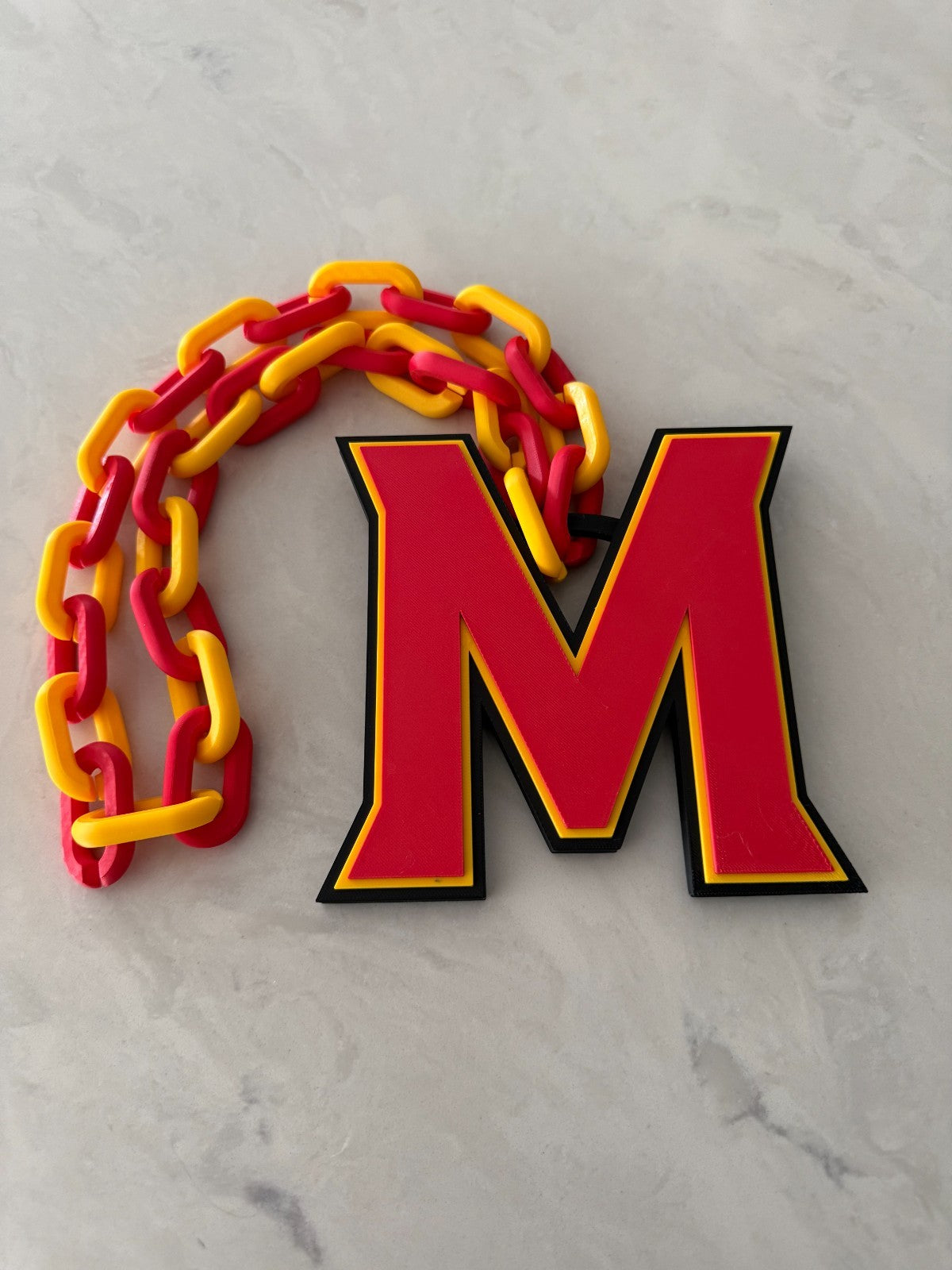 Maryland Terrapins Logo Oversized Necklace Pendant Chain Handmade 3D Printed