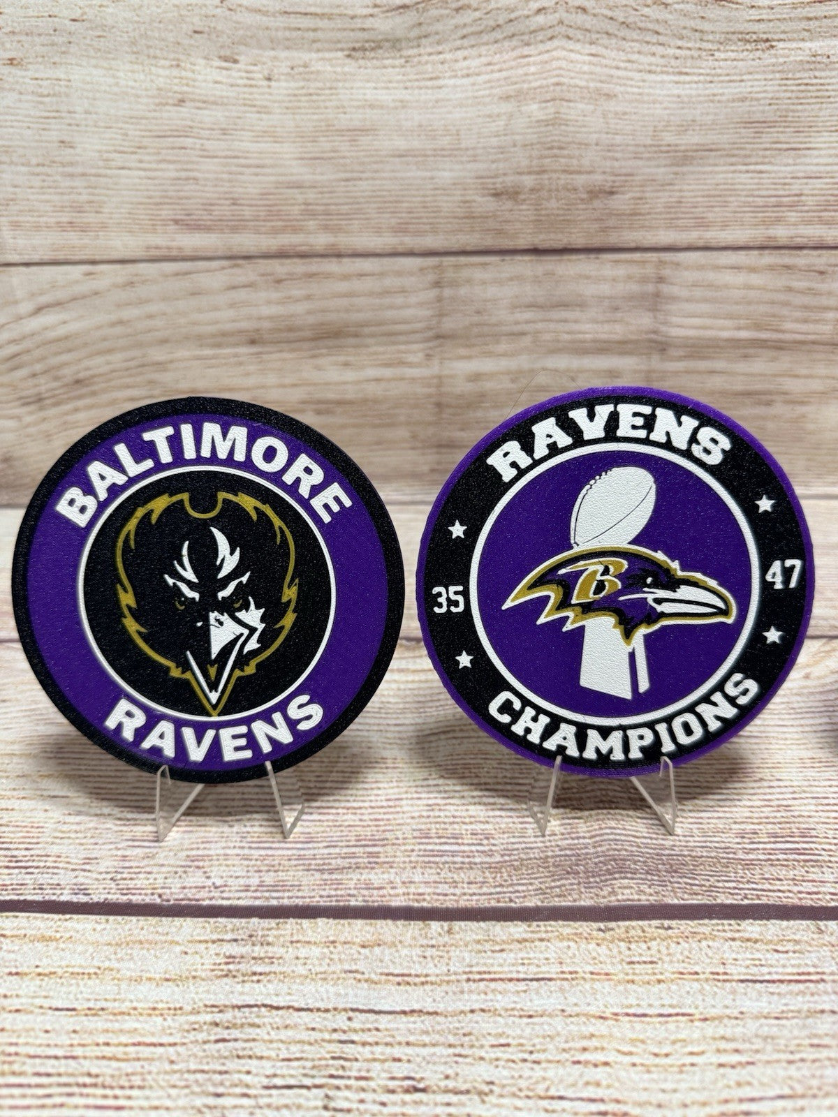 Baltimore Ravens Custom Drink Coasters Set Of 4 With Holder