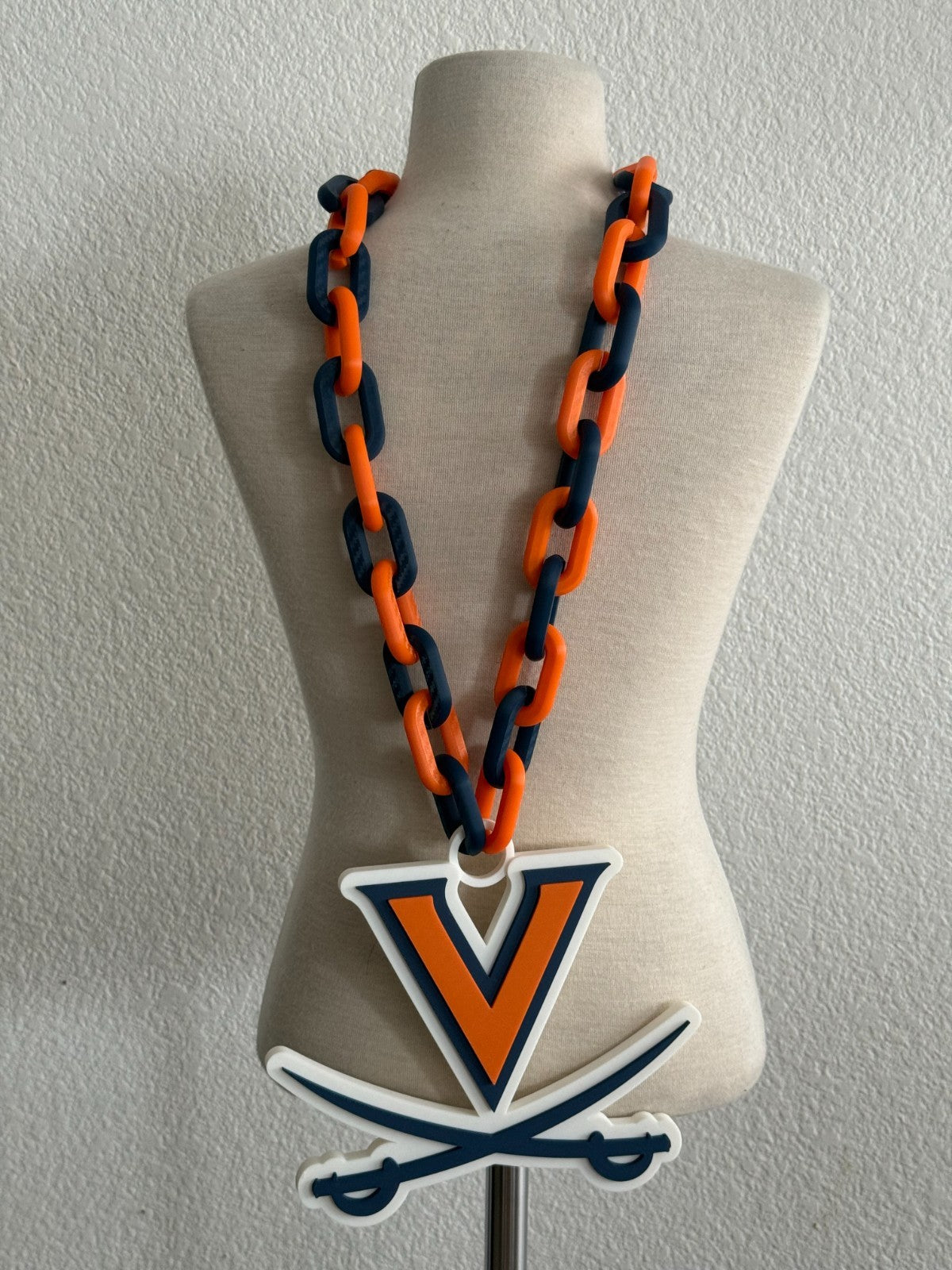 Virginia Cavaliers Logo Necklace Oversized Hype Chain Handmade 3D Printed