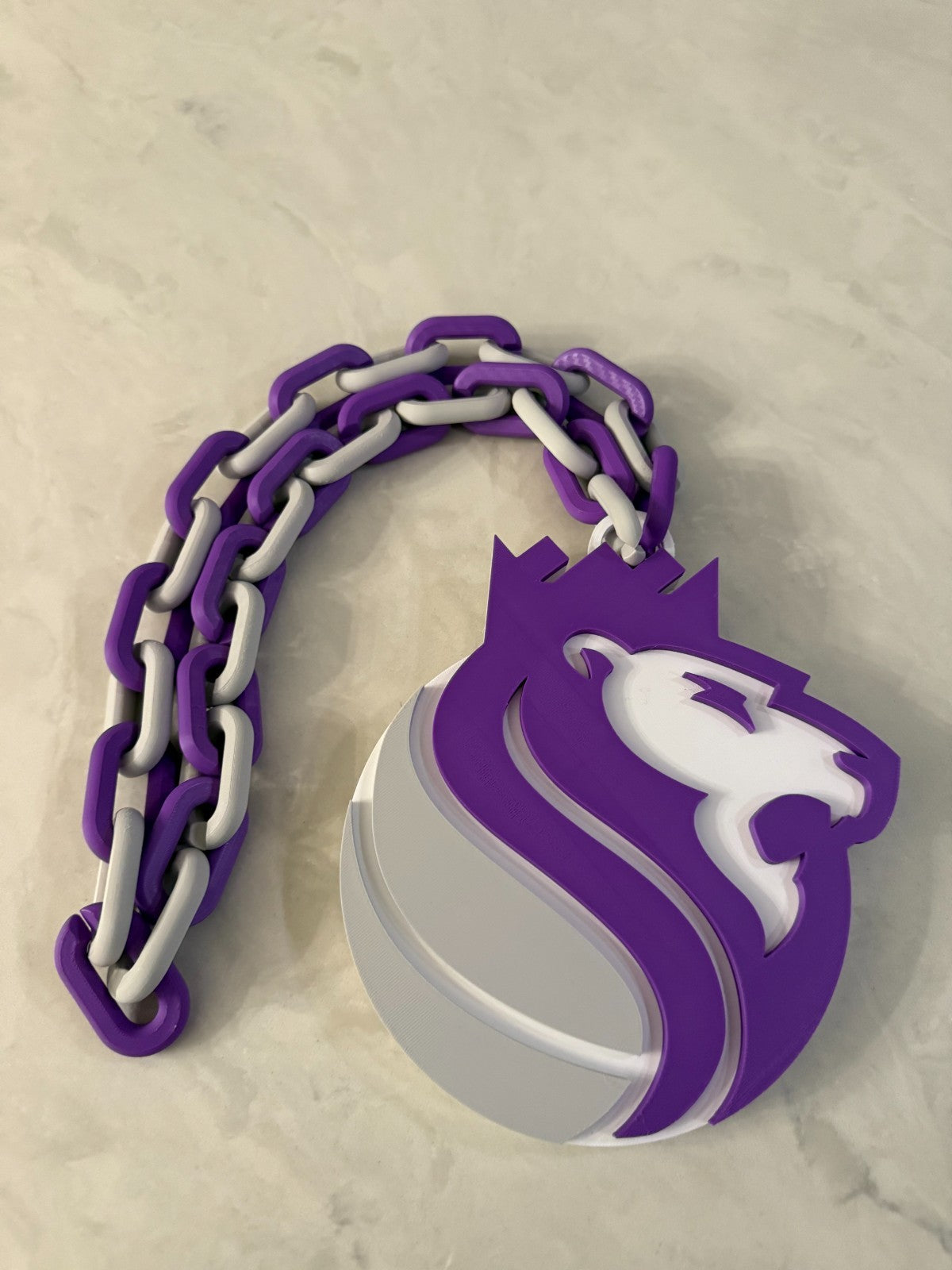 Sacramento Kings Oversized Necklace Pendant Turnover Chain handmade 3D Printed