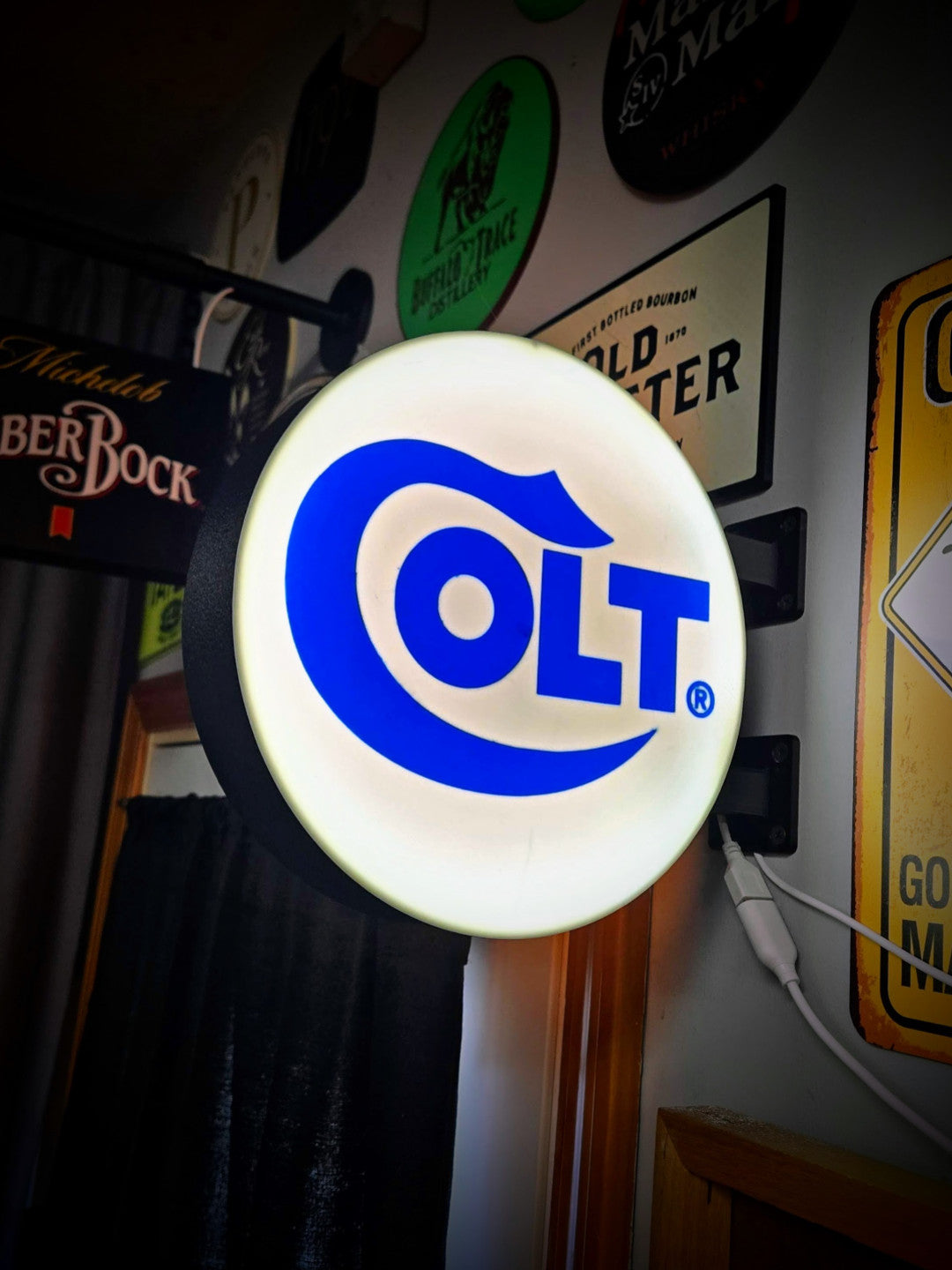 Colt 2-Sided 12 Inch Light Box LED Sign 3D Printed Wall Decor Man Cave Garage