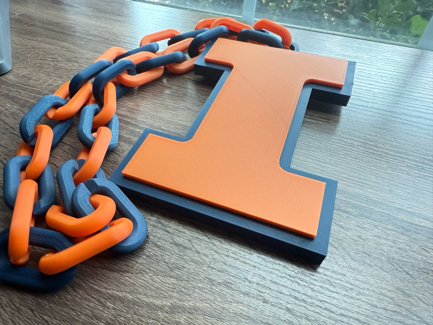 Illinois Fighting Illini Oversized Necklace, Hype Chain [Made To Order]
