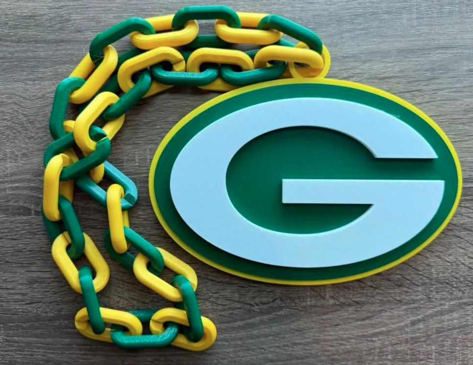 Green Bay Packers 3D Printed Sports Chain, Necklace