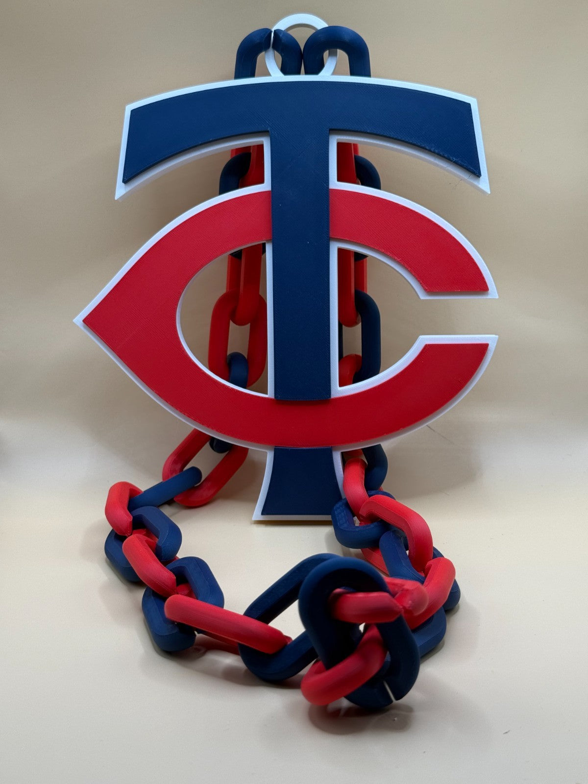 Minnesota Twins Oversized Turnover Chain Necklace, Pendant HandMade 3D Printed