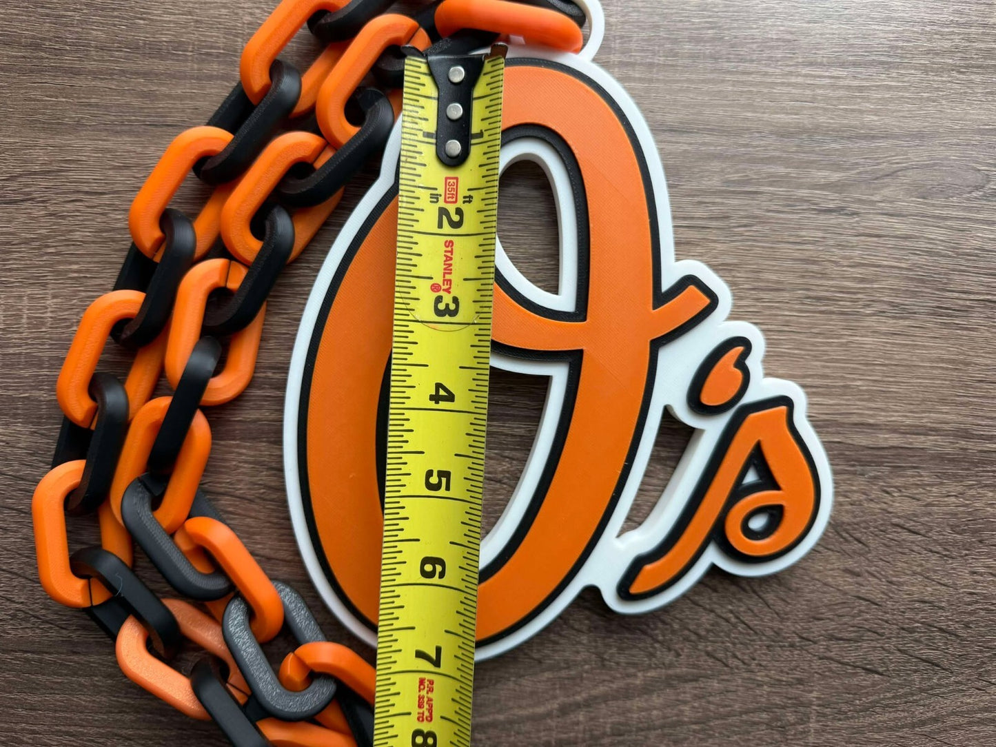 Baltimore Orioles V2 Oversized Necklace, Pendant Chain [Made to Order]