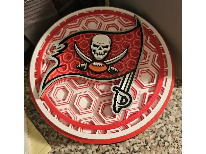 Tampa Bay Buccaneers Wall Art Or Display 3D printed Dimensional Mosaic