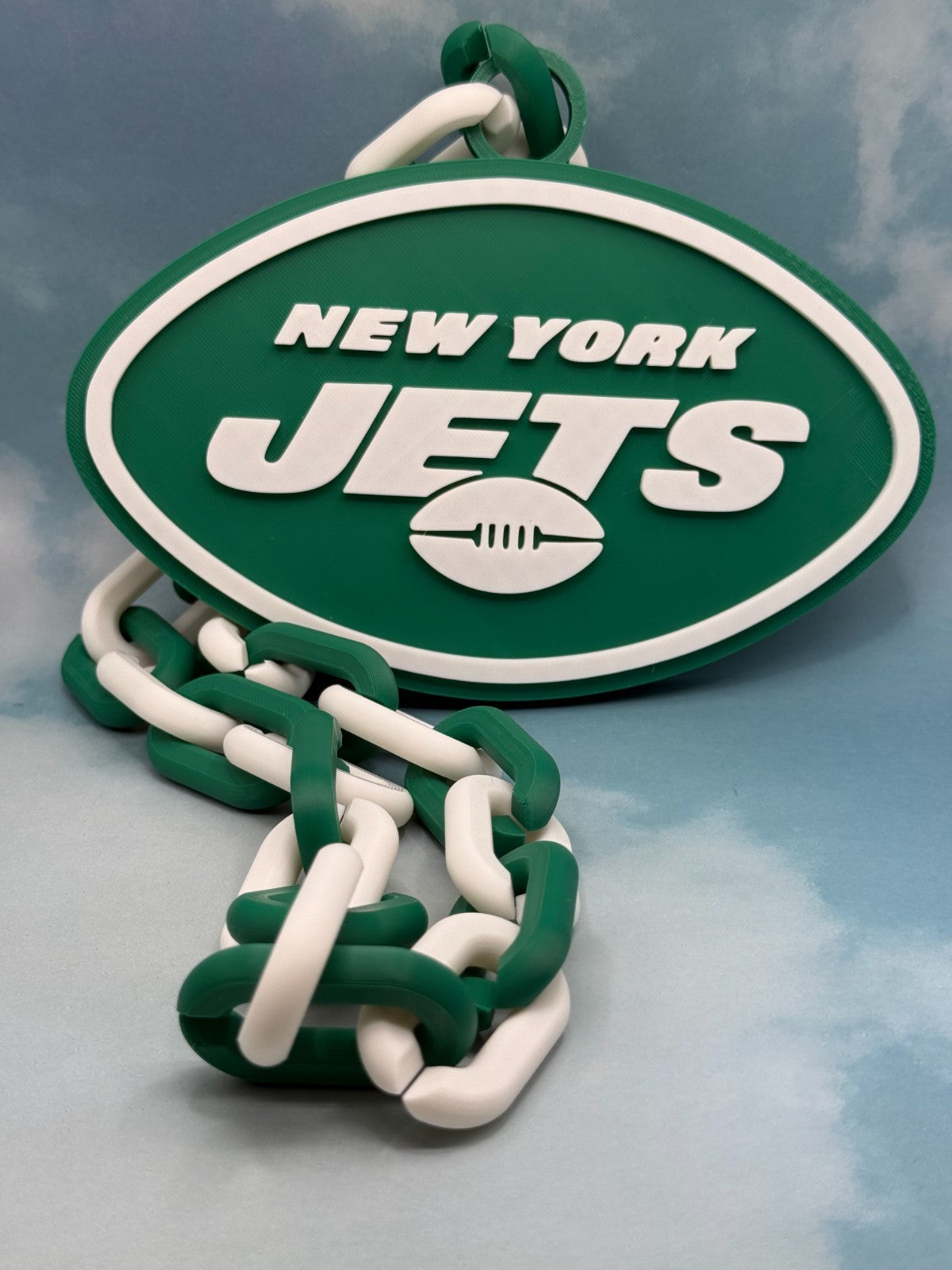 New York Jets Oversized Logo Necklace, Pendant Handmade 3D Printed