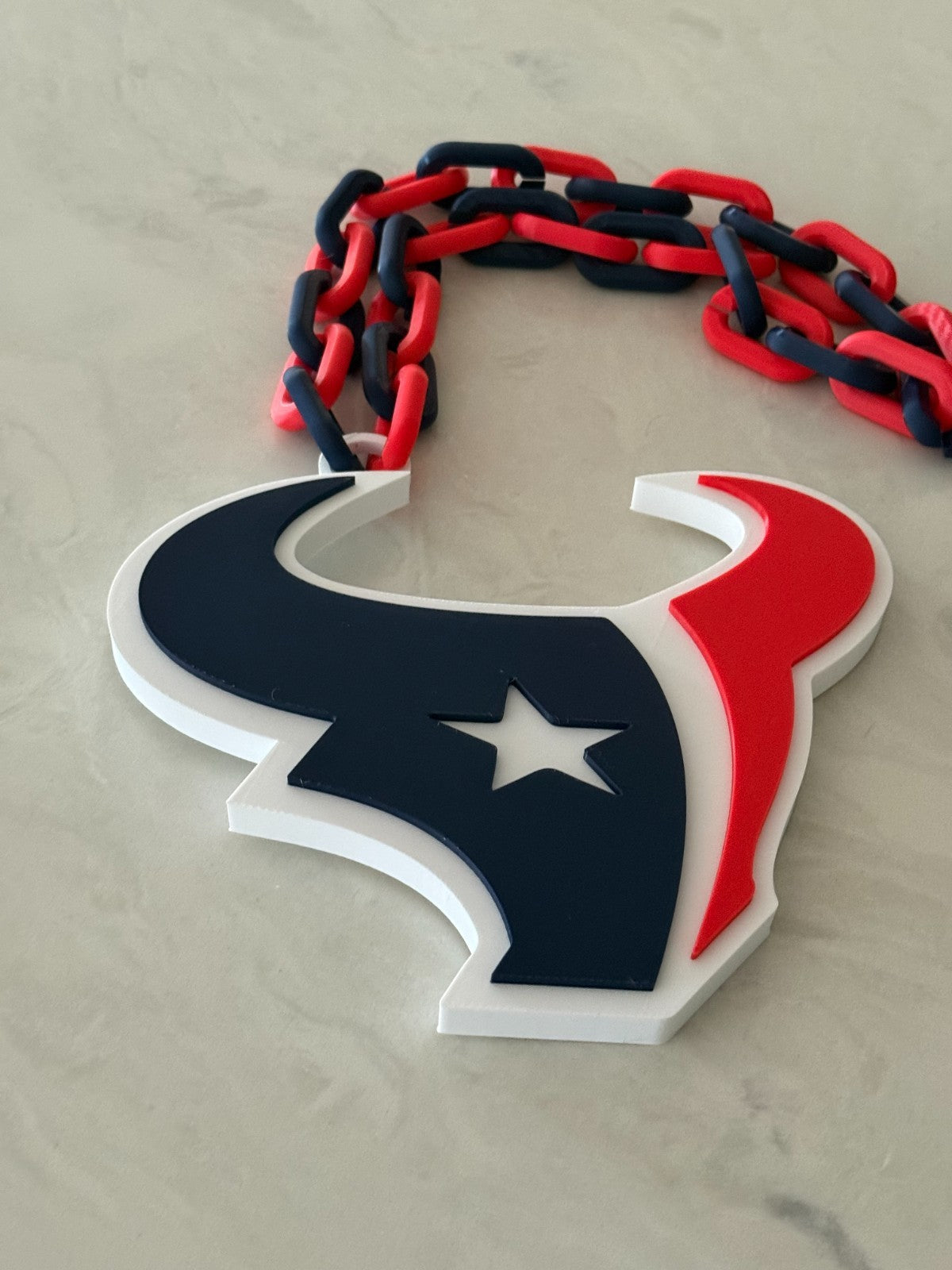 Huston Texans Oversized Logo Necklace, Fan Hype Chain "TEXANS SWARM"