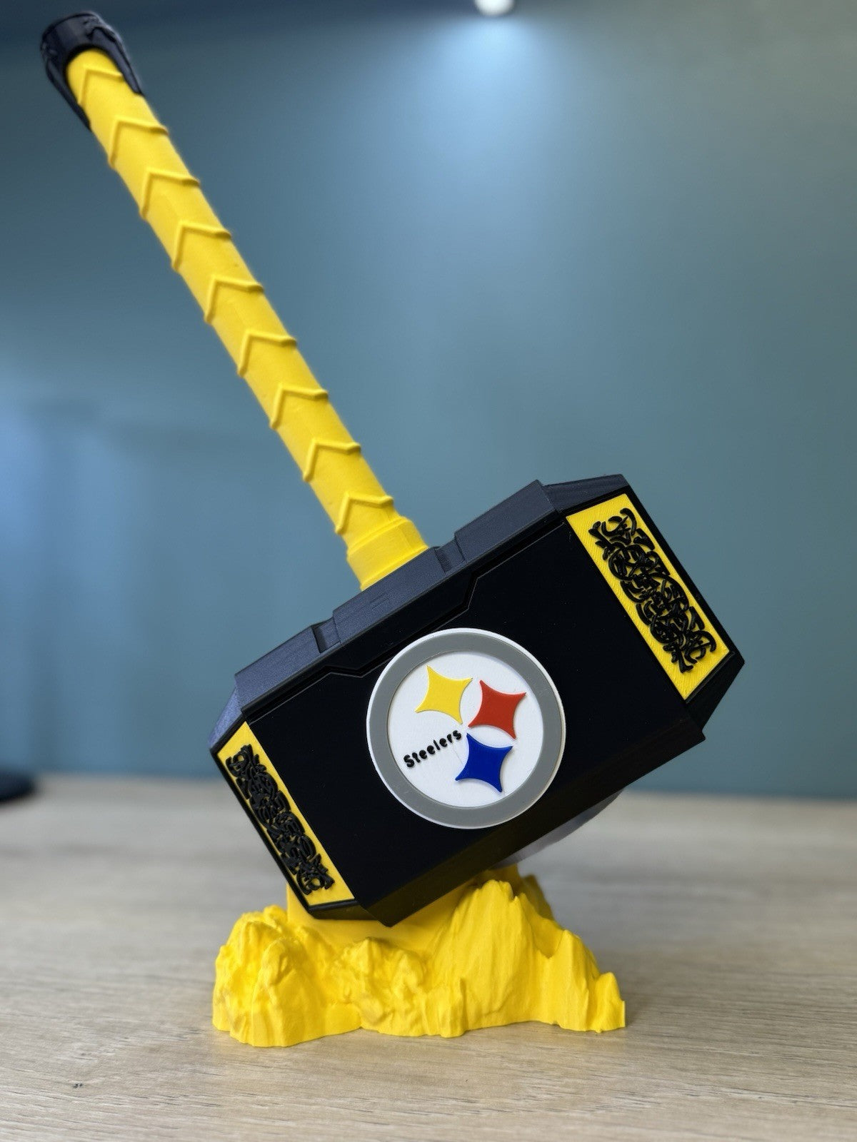Pittsburgh Steelers Thor Hammer Rock Fan Gift Man Cave Decor Office Desk Display