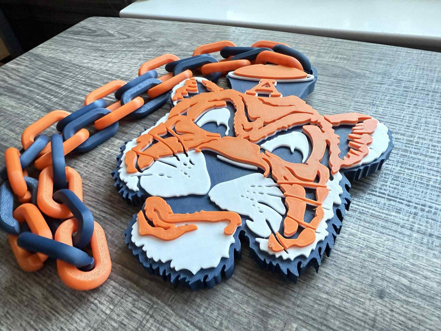 Auburn Tigers Retro Logo Oversized Necklace, Hype Chain [Made To Order]