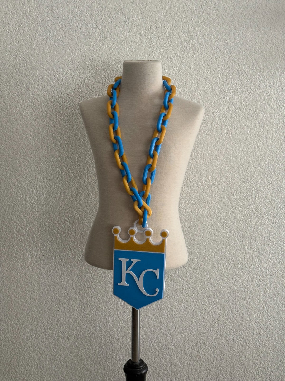 Kansas City Royals Oversized Logo Necklace Turnover Chain Handmade 3D Printed