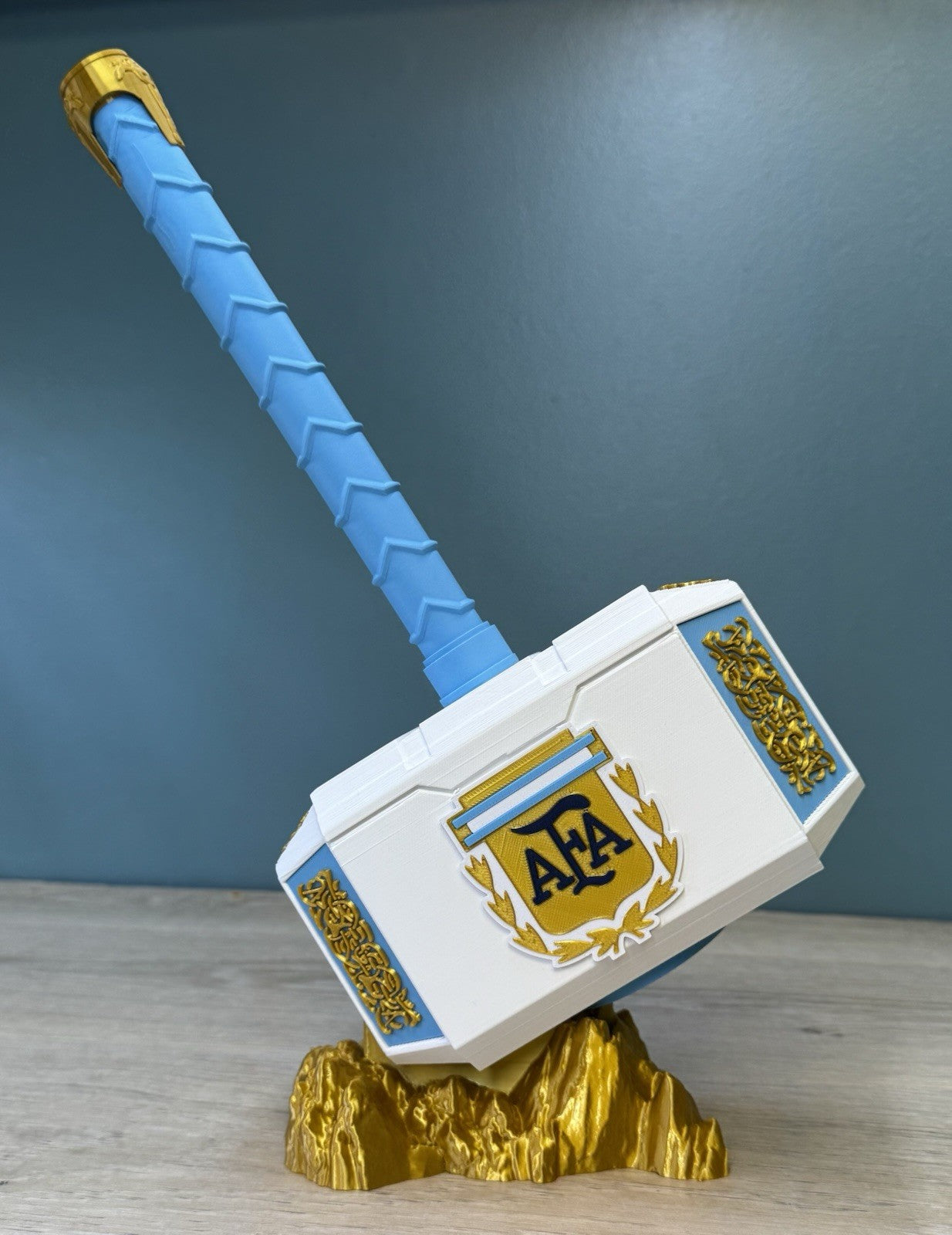 Argentina AFA Soccer Hammer Display | World Cup Fan Gift | Messi Fan Cave Decor