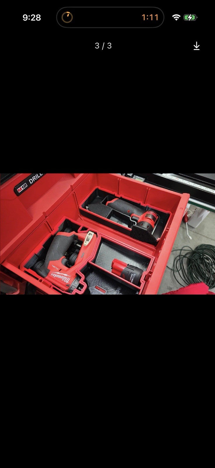 Milwaukee M12 Detail Sander 3 Drawer Insert - Packout Organizer for M12 FDSS
