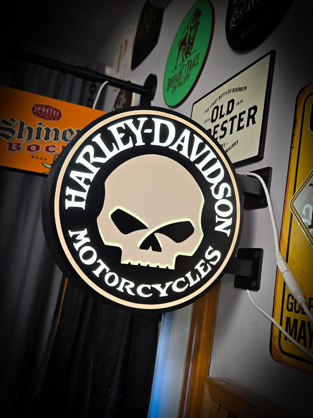 HARLEY-DAVIDSON (Willie G Skull) 12 Inch Light Box LED Sign Wall Decor