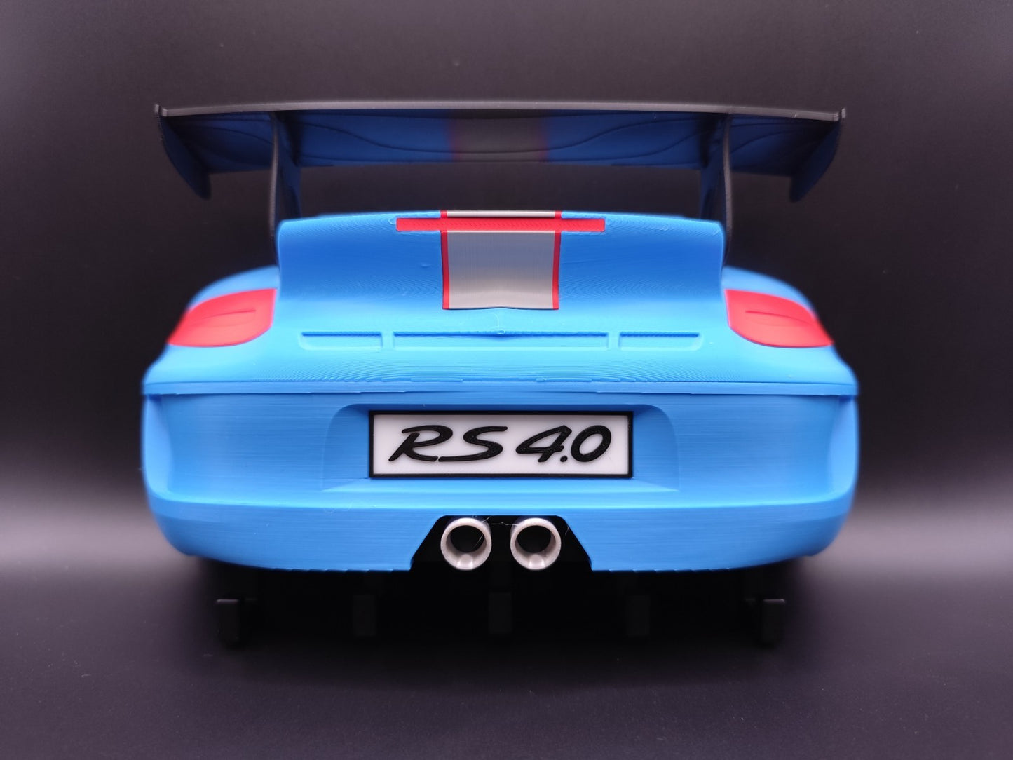 Sports Car Key Holder with Spoiler – Blue Racing Inspired Wall Mount Key Rack –