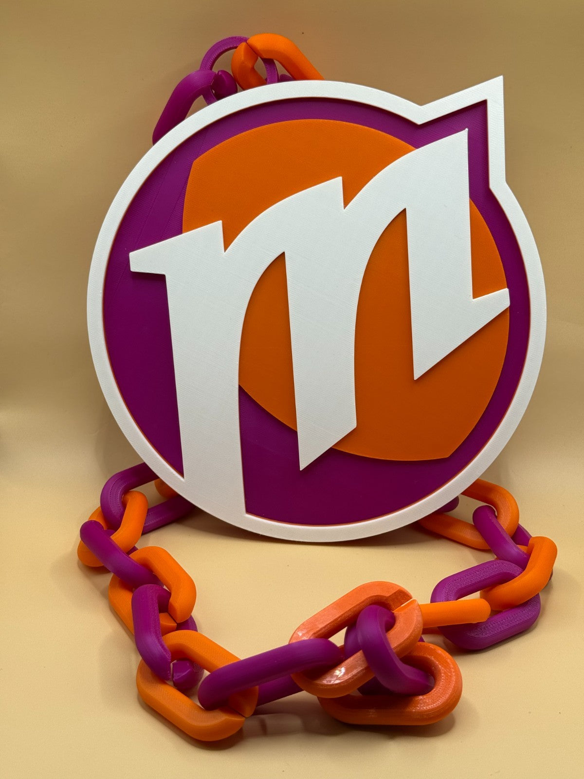 Phoenix Mercury Oversized Necklace, Hype Chain WNBA Handmade 3D Printed