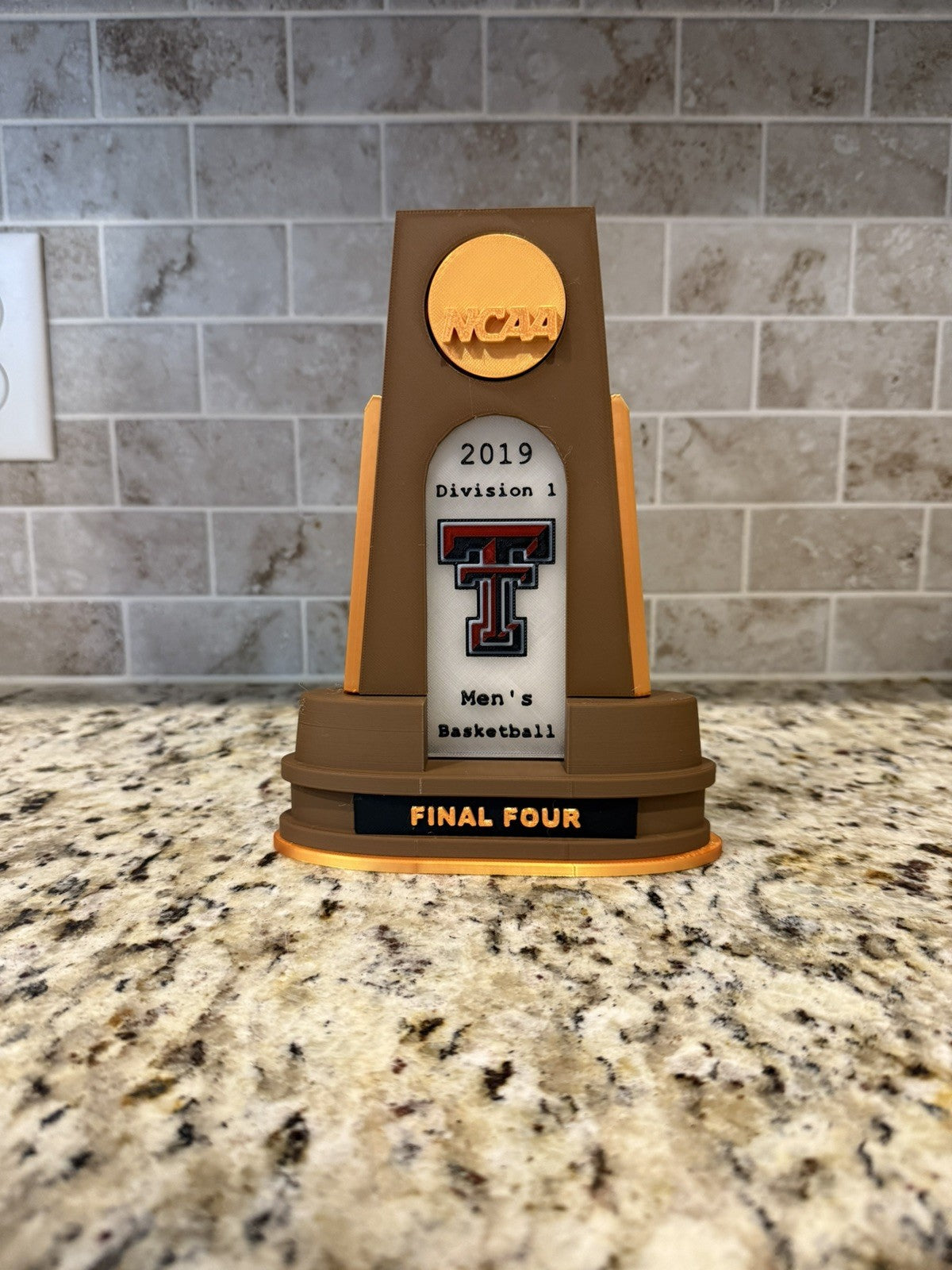 Texas tech red raider 2019 ncaa final four trophy. 3d printed Custom made