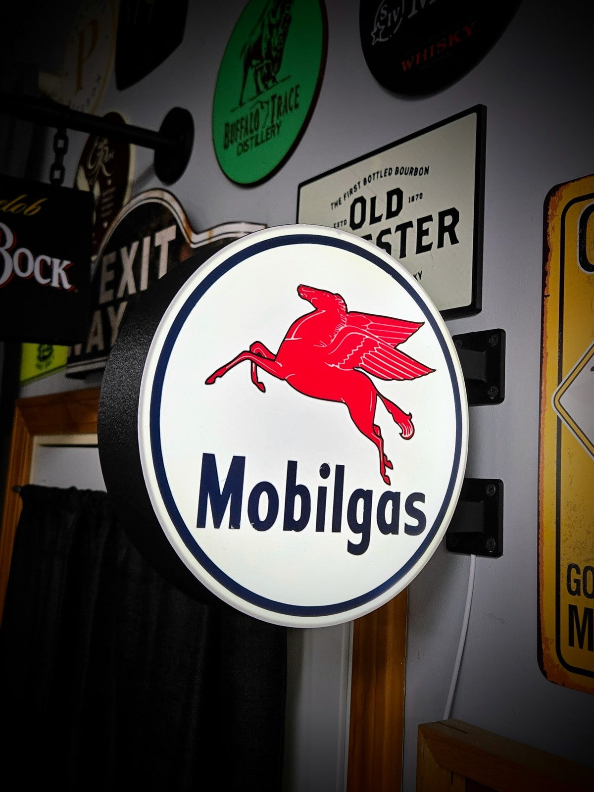 MOBILGAS 12 Inch Light Box LED Sign 3D Printed Wall Decor Man Cave Garage