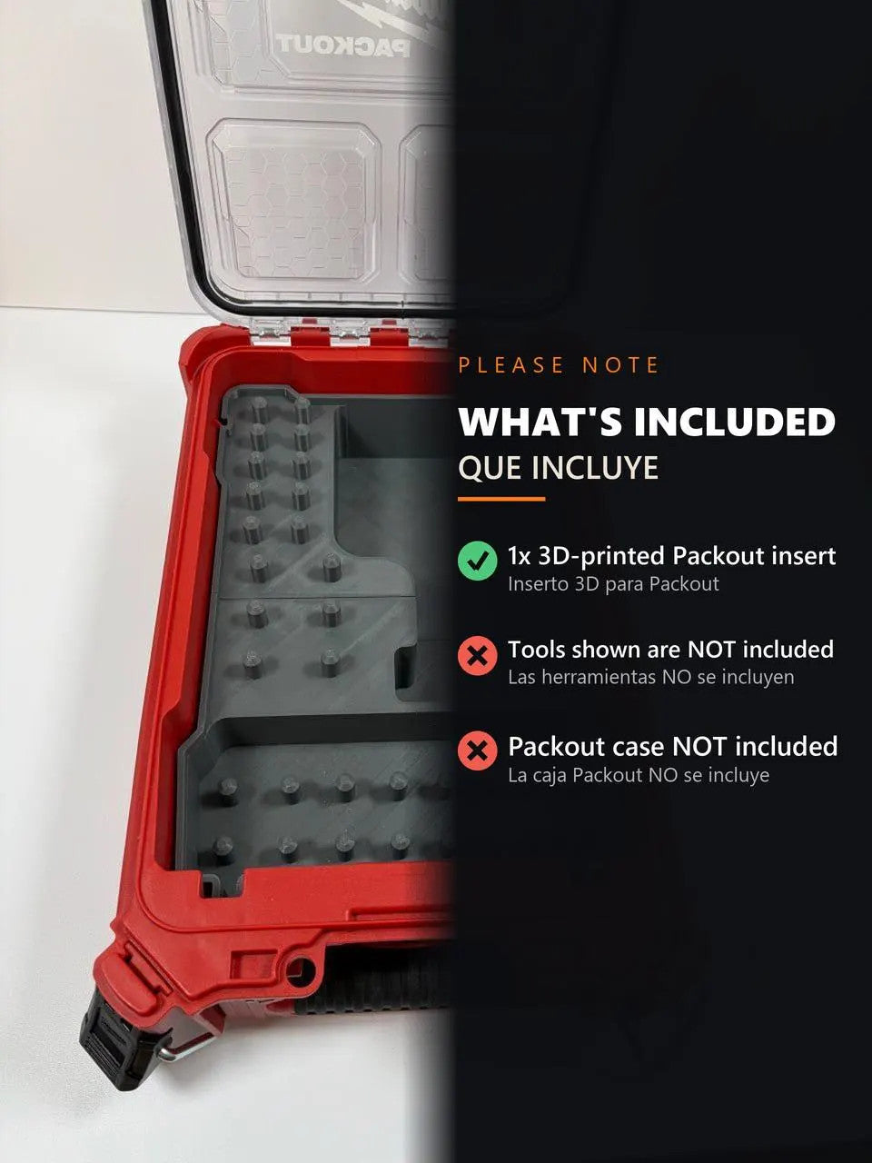 Packout Insert 2953-20 Impact Driver 3D Printed Organizer For M18 Sockets *** On