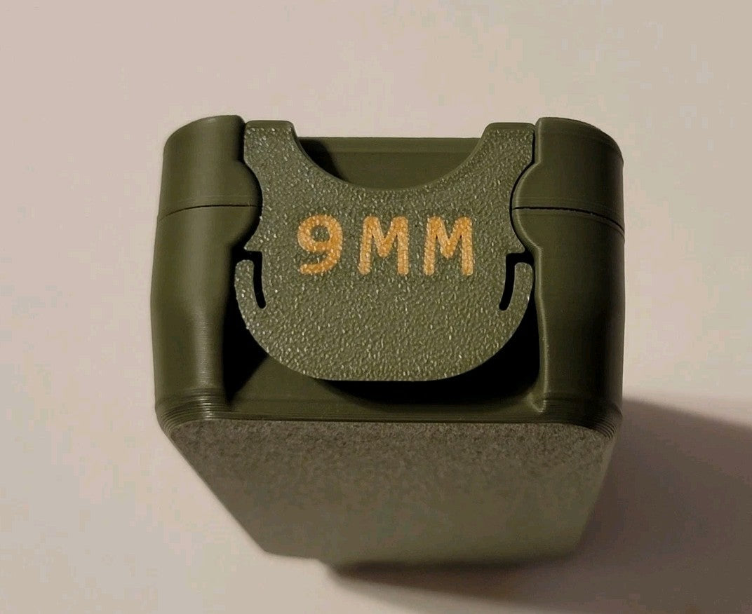 3x 9mm Ammo Box Snap Lock 50 rd Compact 3d Printed Storage Olive Green Gold Pla