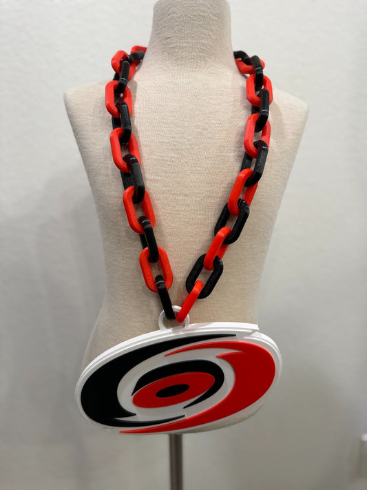 Carolina Hurricanes Oversized Necklace, Fan Chain Carolina Culture "