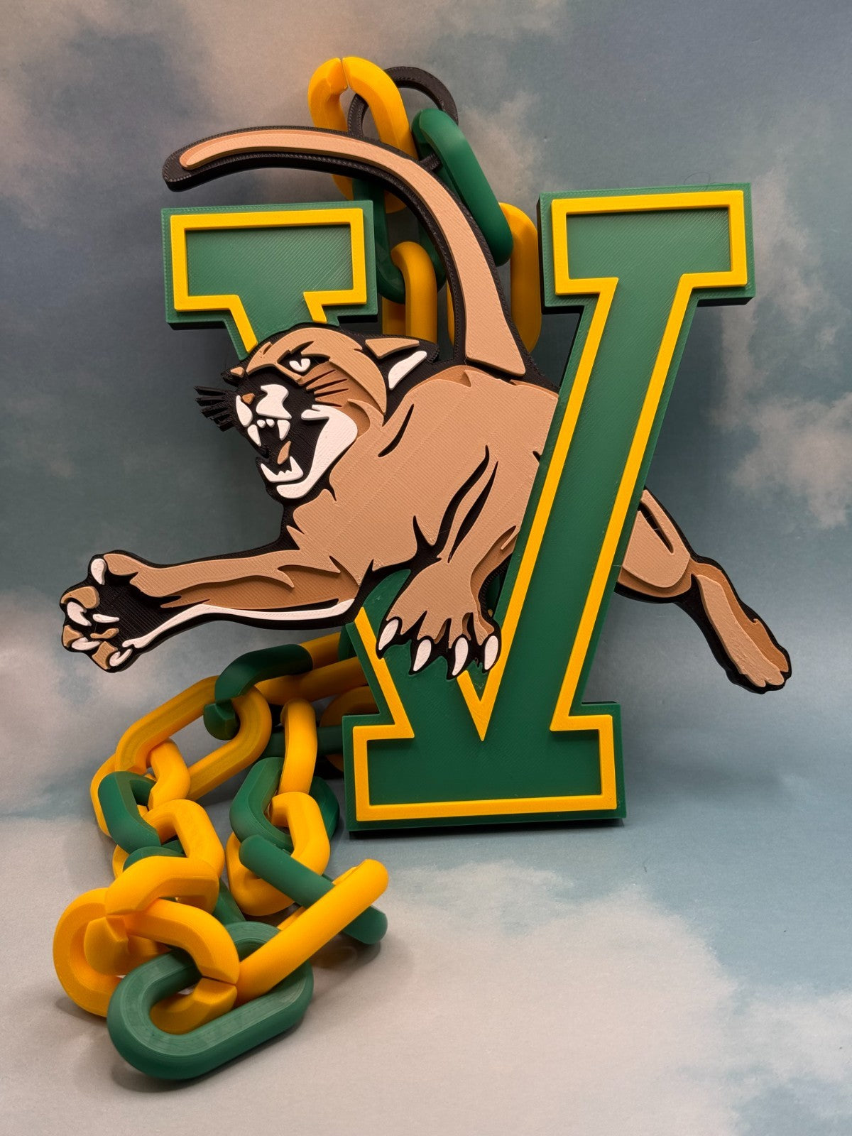 Vermont Catamounts Oversized Necklace, Hype Chain Handmade 3D Printed