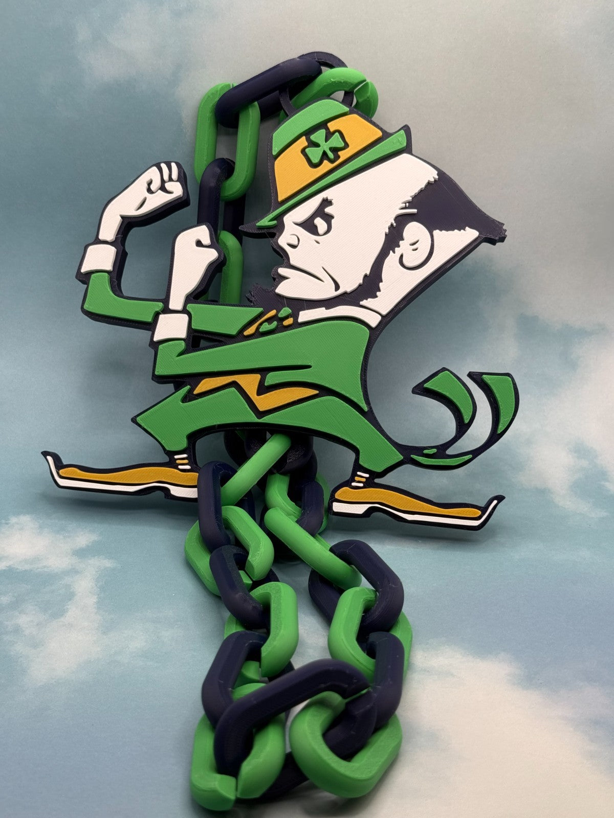Notre Dame Fighting Irish Logo Oversized Necklace Pendant Chain