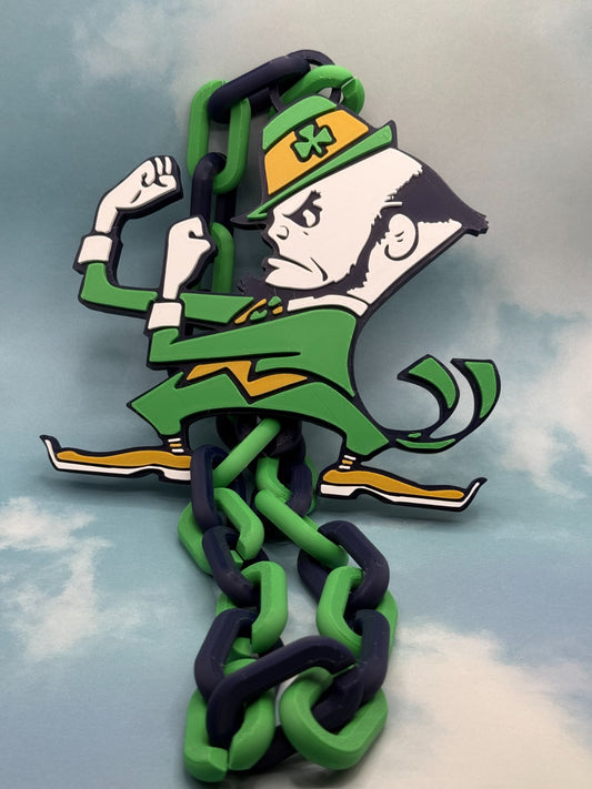 Notre Dame Fighting Irish Logo Oversized Necklace Pendant Chain
