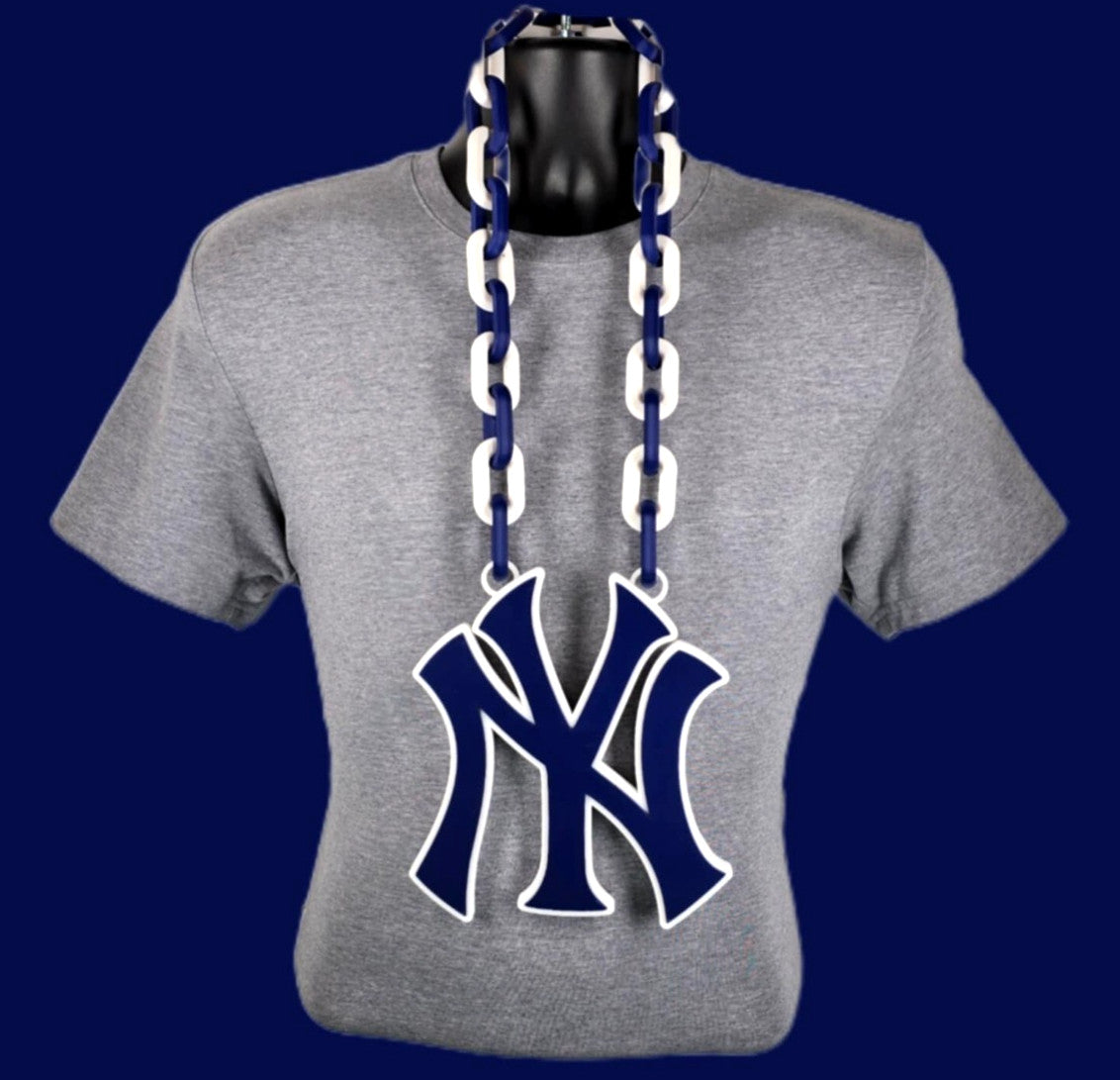 New York Yankees Fan Chain MLB Big Logo Oversized Necklace Baseball Game Day