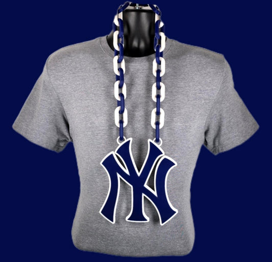 New York Yankees Fan Chain MLB Big Logo Oversized Necklace Baseball Game Day