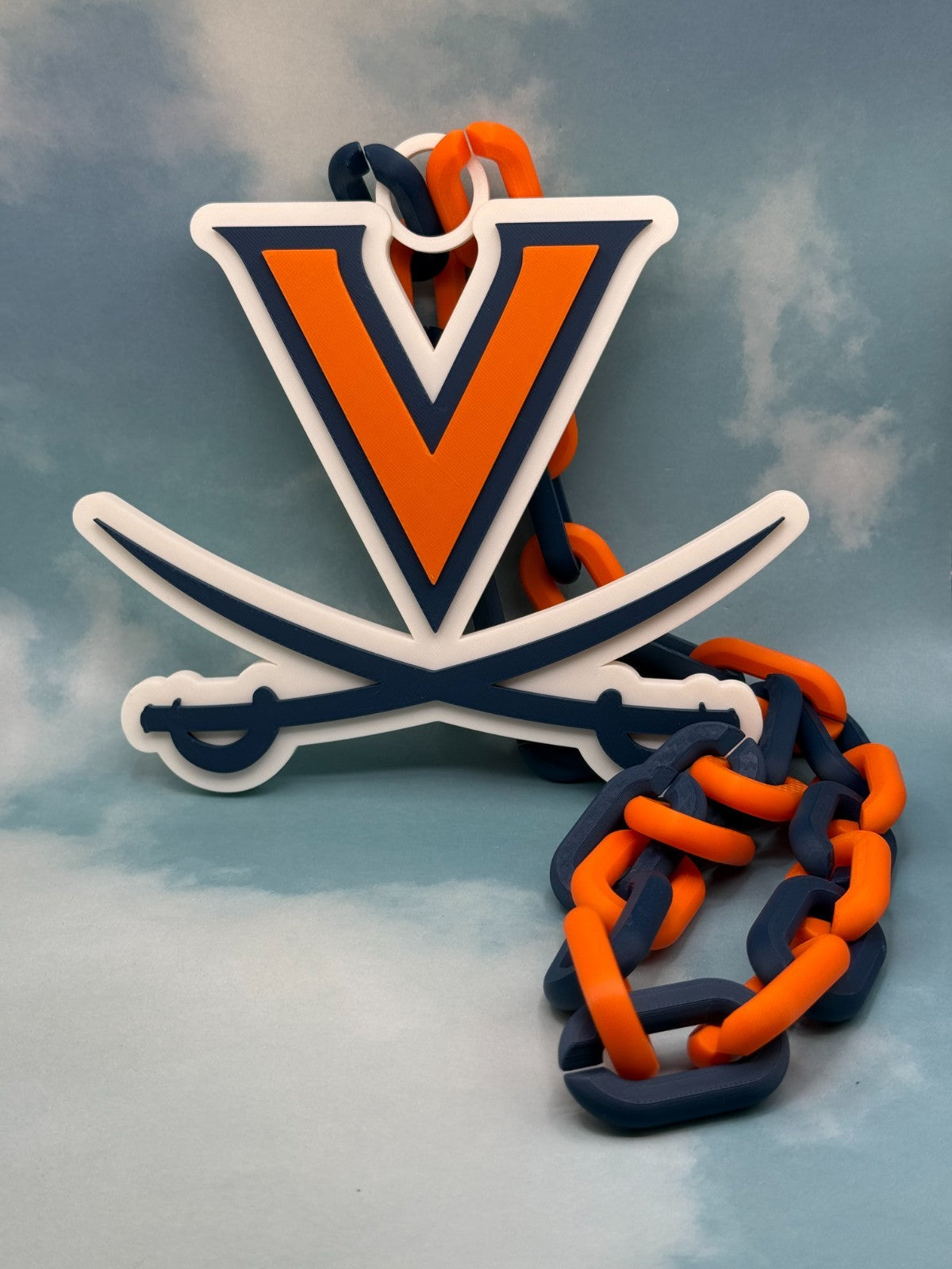 Virginia Cavaliers Logo Necklace Oversized Hype Chain Handmade 3D Printed