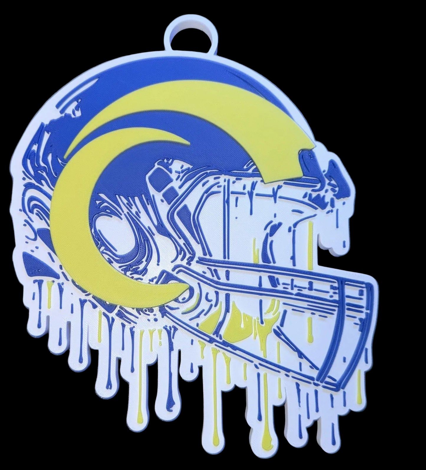 LA RAMS Custom NFL Helmet “Drip”Pendant with 42” Chain Link Necklace 3D printed