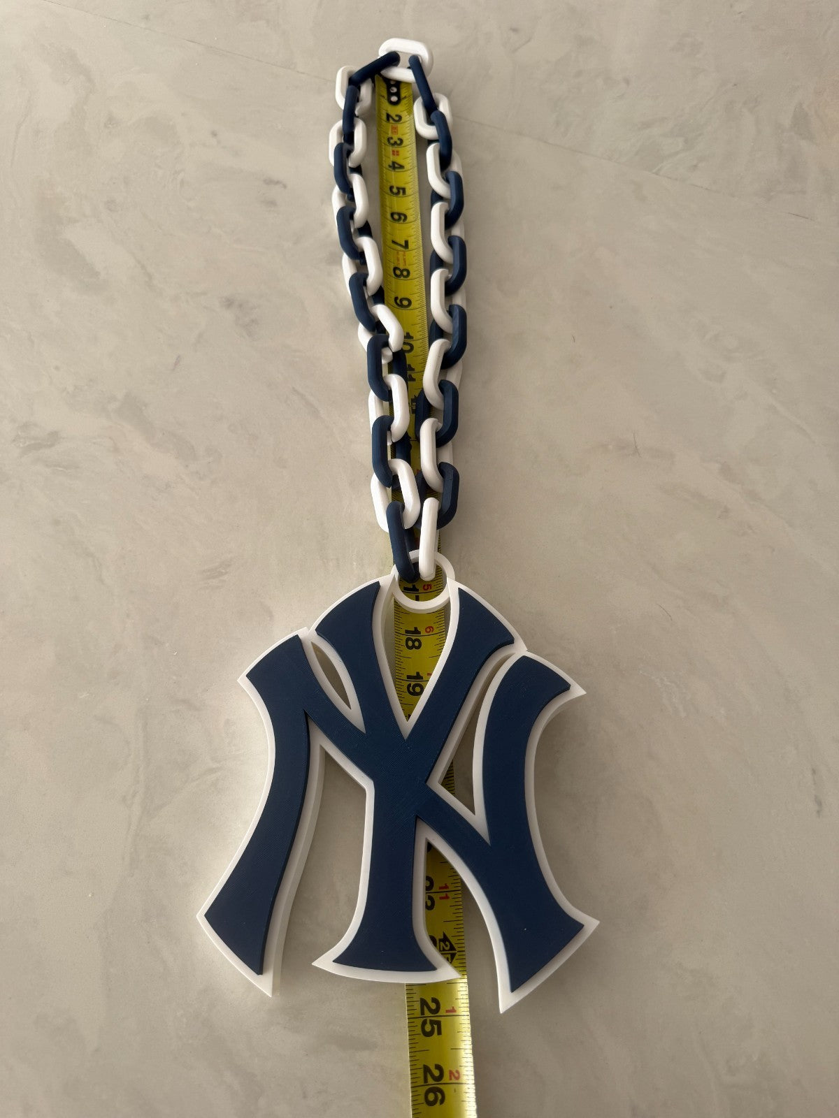 New York Yankees Oversized Necklace, Logo Pendant Handmade 3D Printed