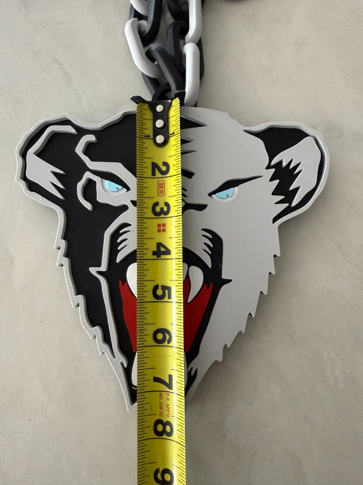 Maine Black Bears Oversized Necklace, Hype Turnover Chain Handmade 3D Printed