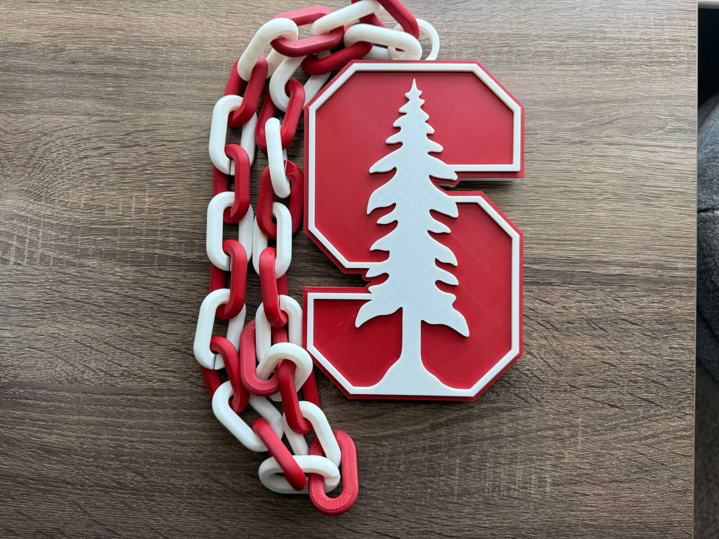 Stanford Cardinal Oversized Necklace, Pendant Chain