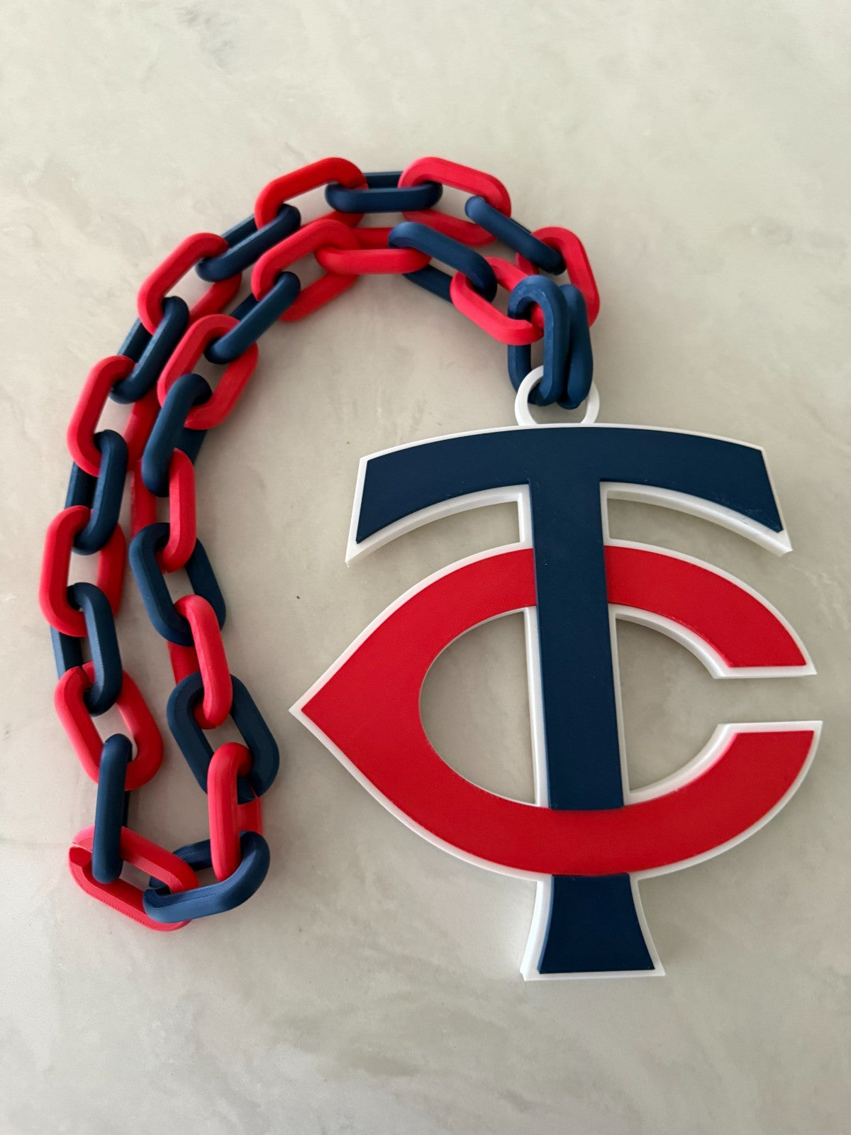 Minnesota Twins Oversized Turnover Chain Necklace, Pendant HandMade 3D Printed