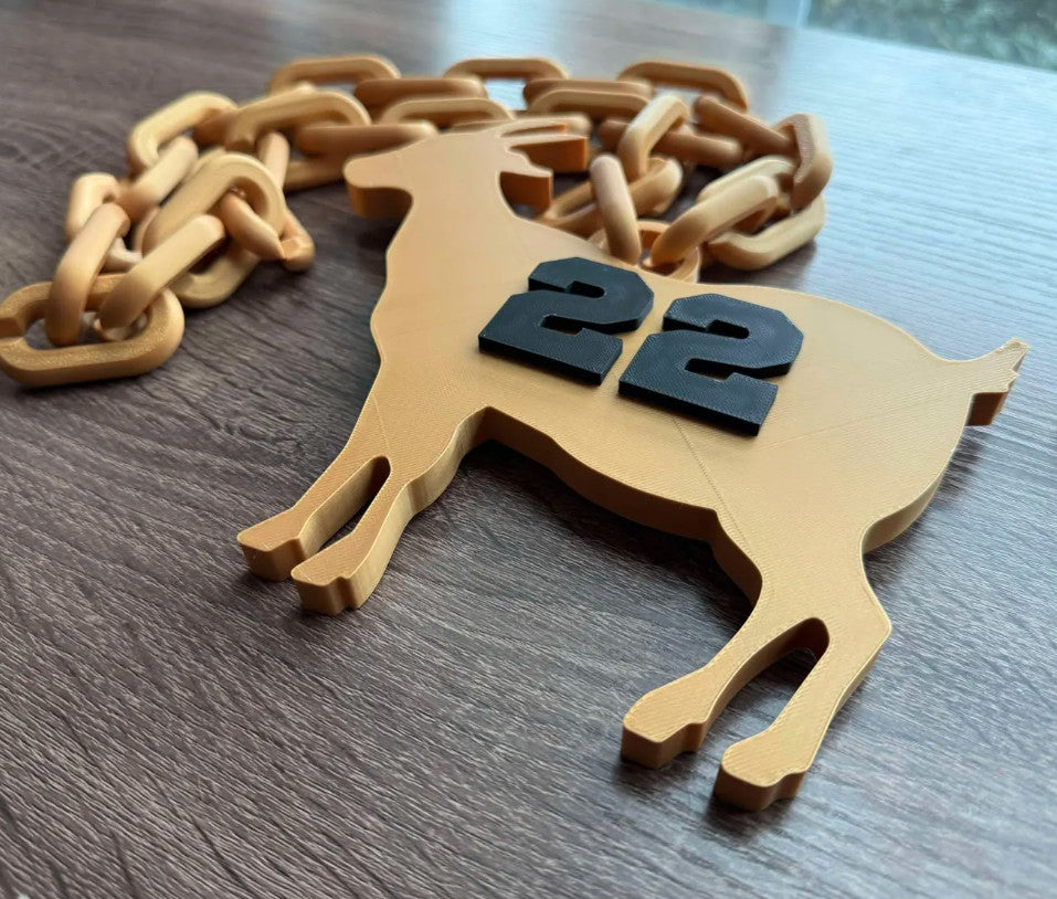 Caitlin Clark #22 Goat Necklace 3D Printed Sports Chain, Necklace [Made to Order