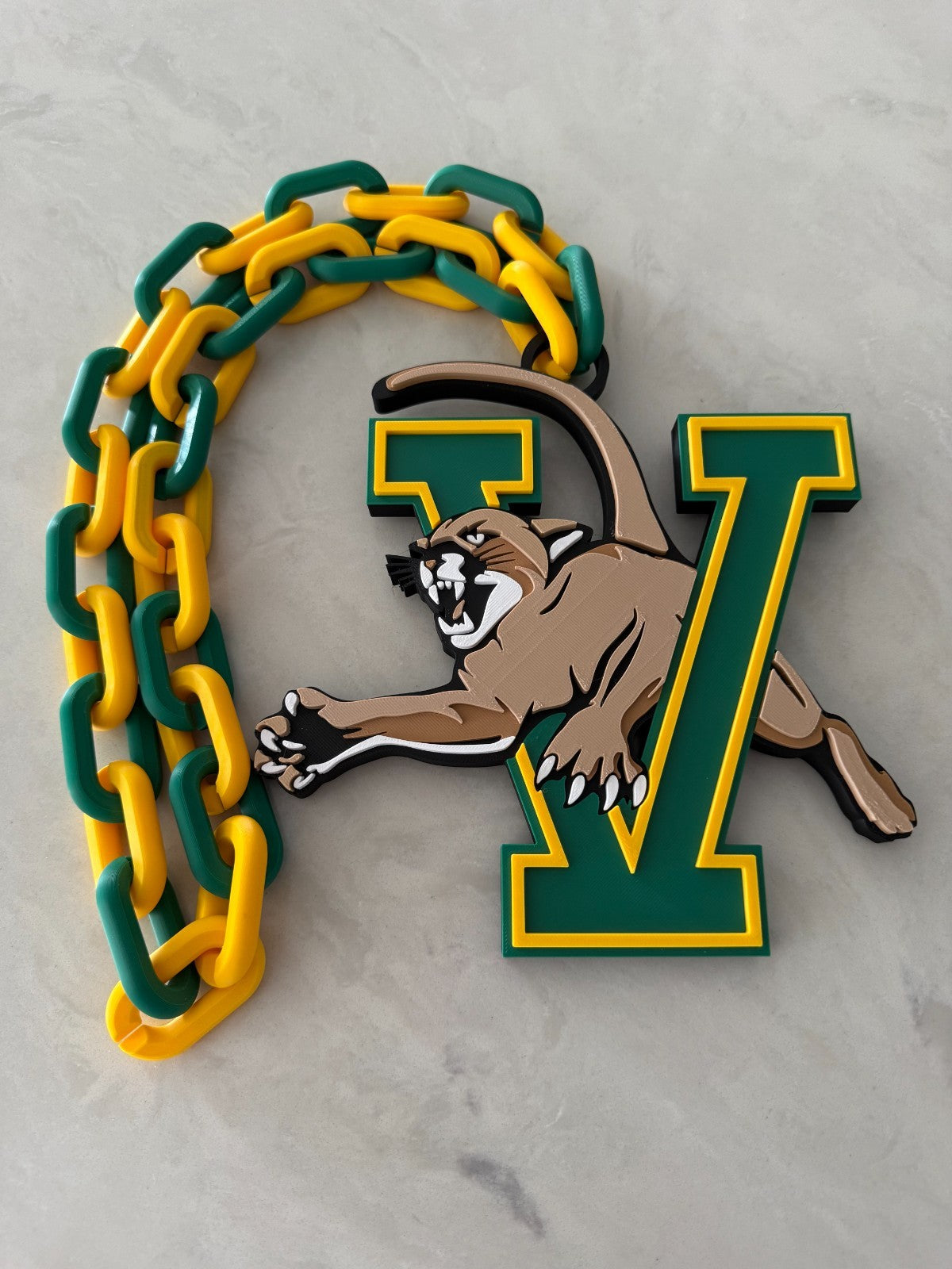 Vermont Catamounts Oversized Necklace, Hype Chain Handmade 3D Printed