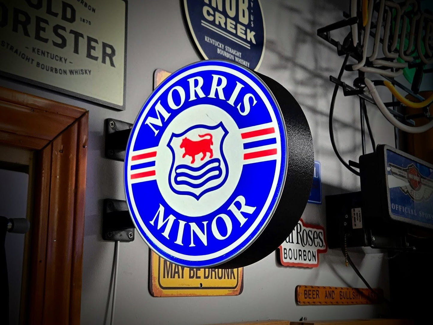 MORRIS MINOR 12 Inch Light Box LED Sign 3D Printed Wall Decor Man Cave Garage