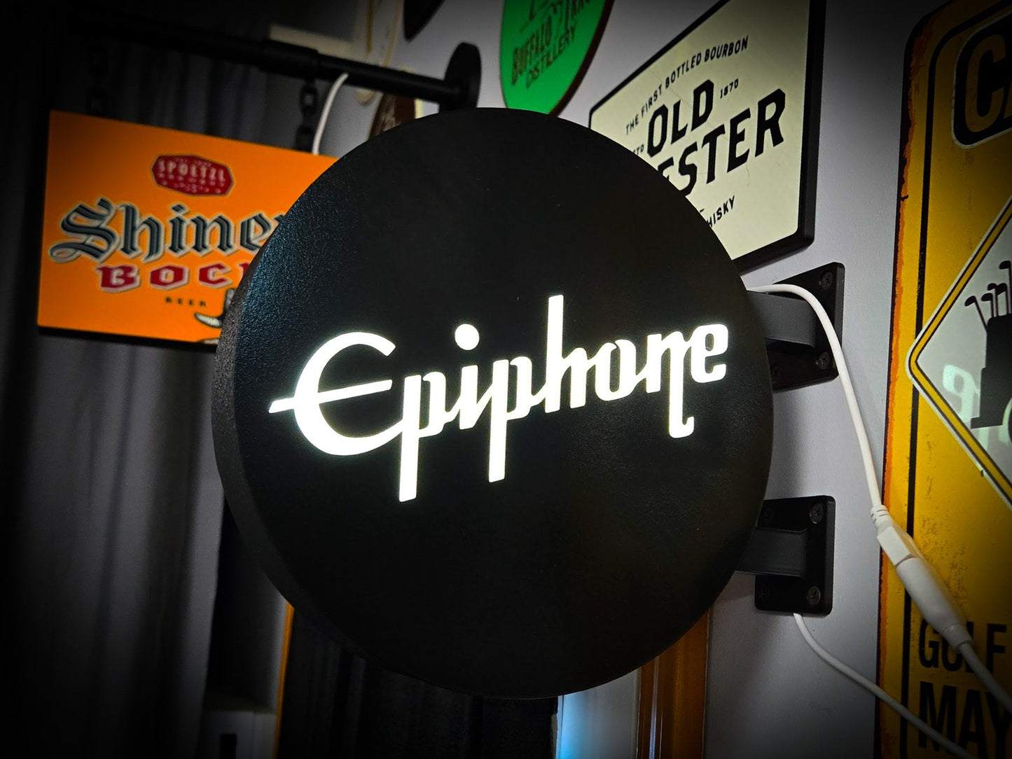 EPIPHONE 12 Inch Light Box LED Sign 3D Printed Wall Decor Man Cave Garage