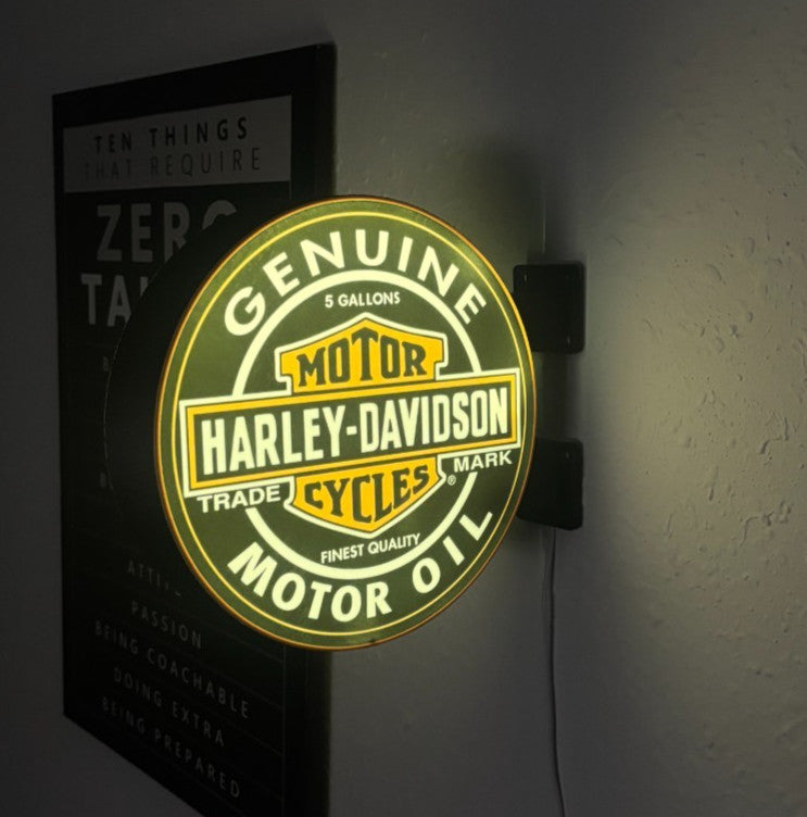 Double-Sided Harley Davidson LED Wall Light 9" Garage Bar Man Cave Decor