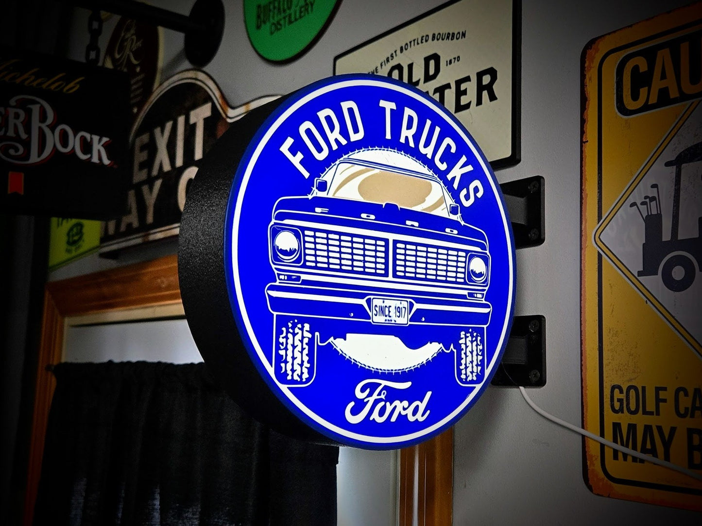FORD TRUCKS 12 Inch Light Box LED Sign 3D Printed Wall Decor Man Cave Garage