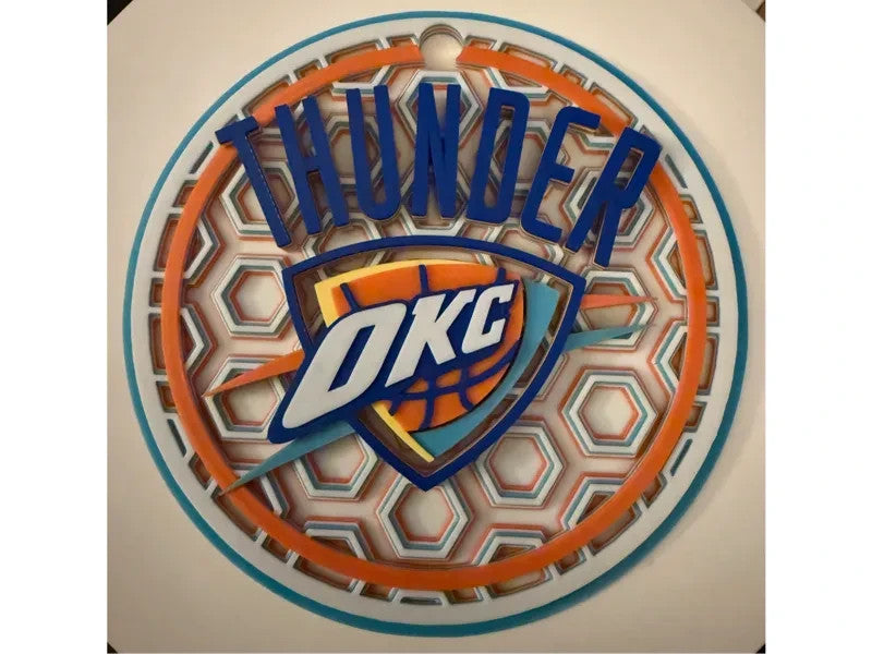 Oklahoma Thunder Wall Art Or Display 3D printed Dimensional Mosaic