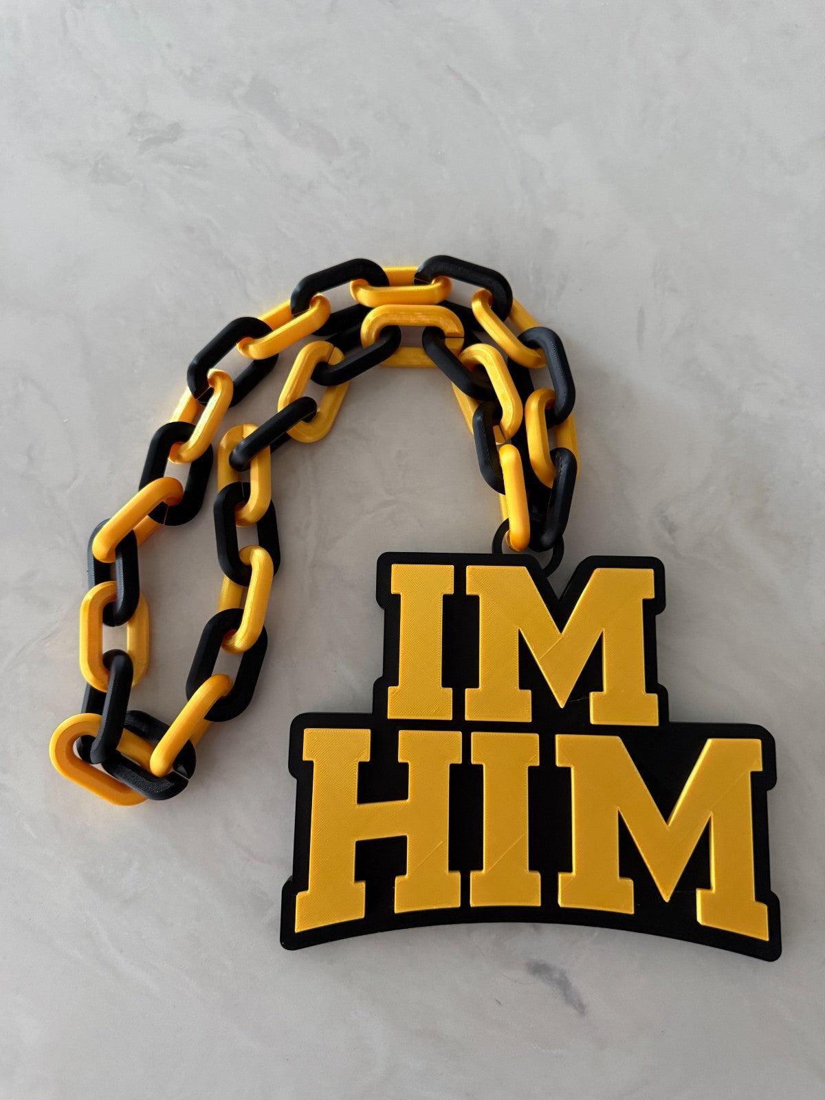 I'm Him Logo Oversized Necklace Hype Chain Handmade 3D Printed
