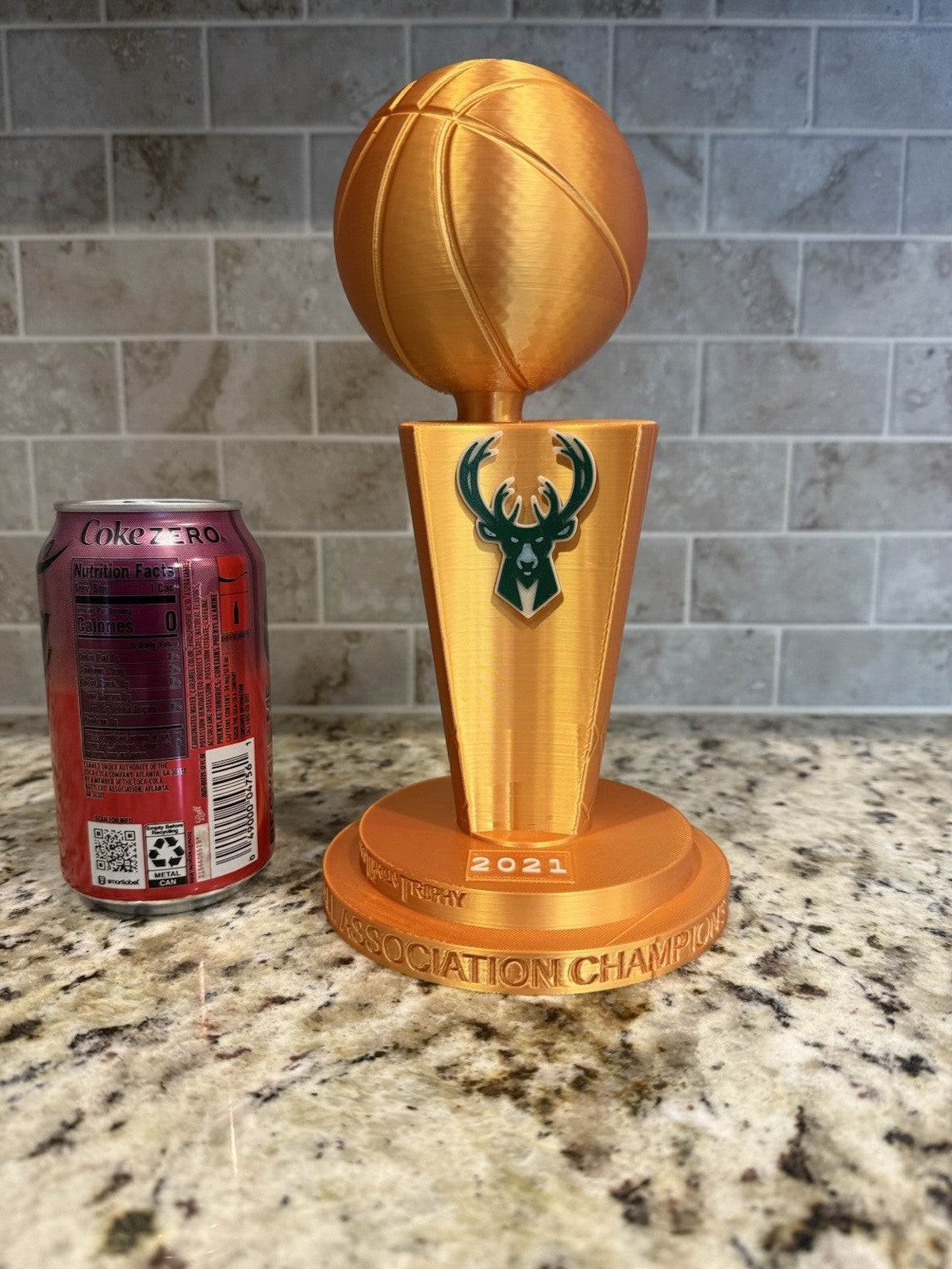 2021 Milwaukee Bucks NBA CHAMPION TROPHY gold Larry O'Brien 10 inches