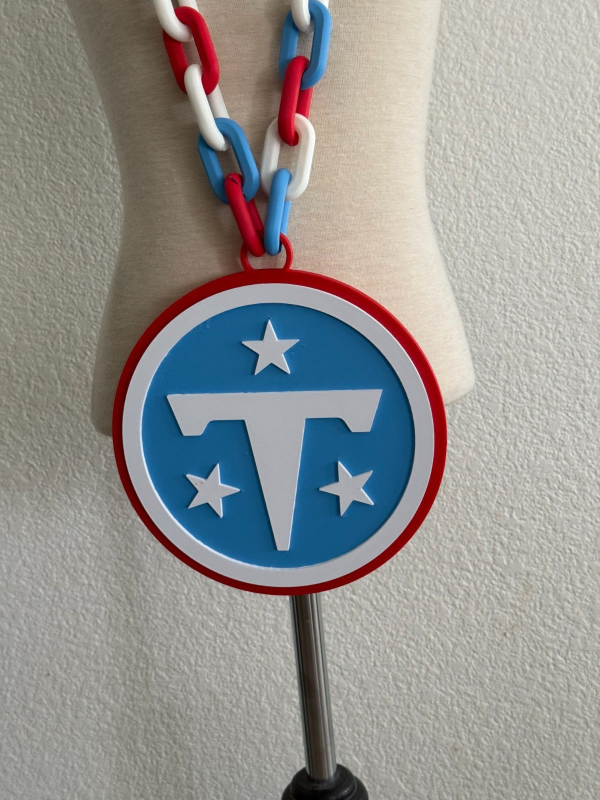 Tennessee Titans Hype Oversized Logo Pendant Turnover Chain HandMade 3D Printed