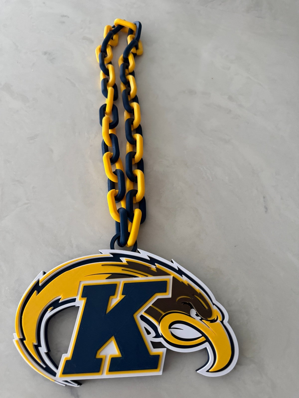 Kent State Golden Flashes Hype Logo Oversized Necklace Chain HandMade 3D Printed